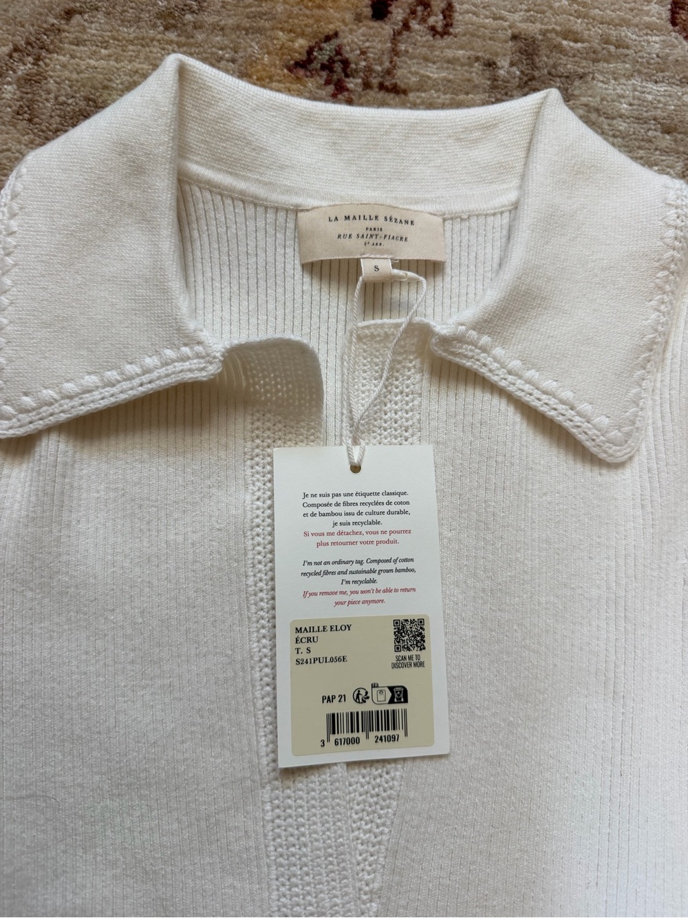 NEW: Sezane Eloy Jumper : Ecru - Picture 5 of 5